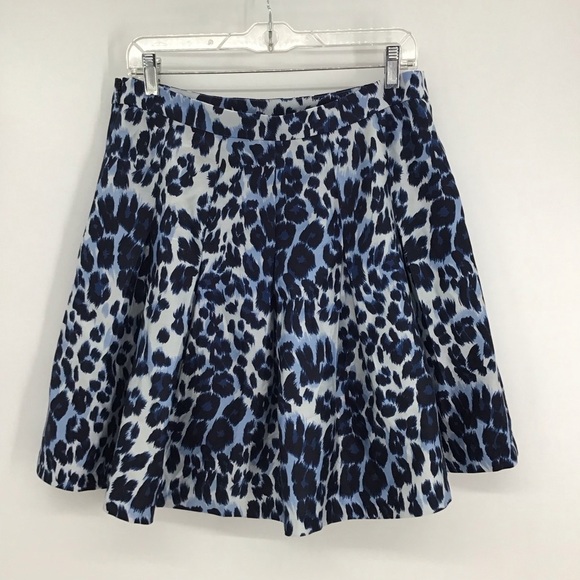 Diane Von Furstenberg Gemma Pleated Animal Print Silk Blend Skirt Size 12 - Picture 4 of 9